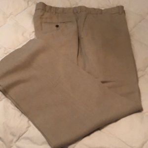 Linen khaki pants.